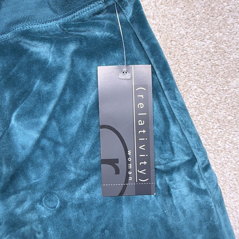 Relativity Velour Lounge Jogger Pants Womens 2X (FITS 36 X 29) Green Comfort NEW - Picture 4 of 12